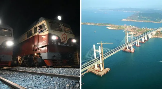 全球最长跨海公铁两用大桥“福建平潭海峡大桥”进行荷载试验